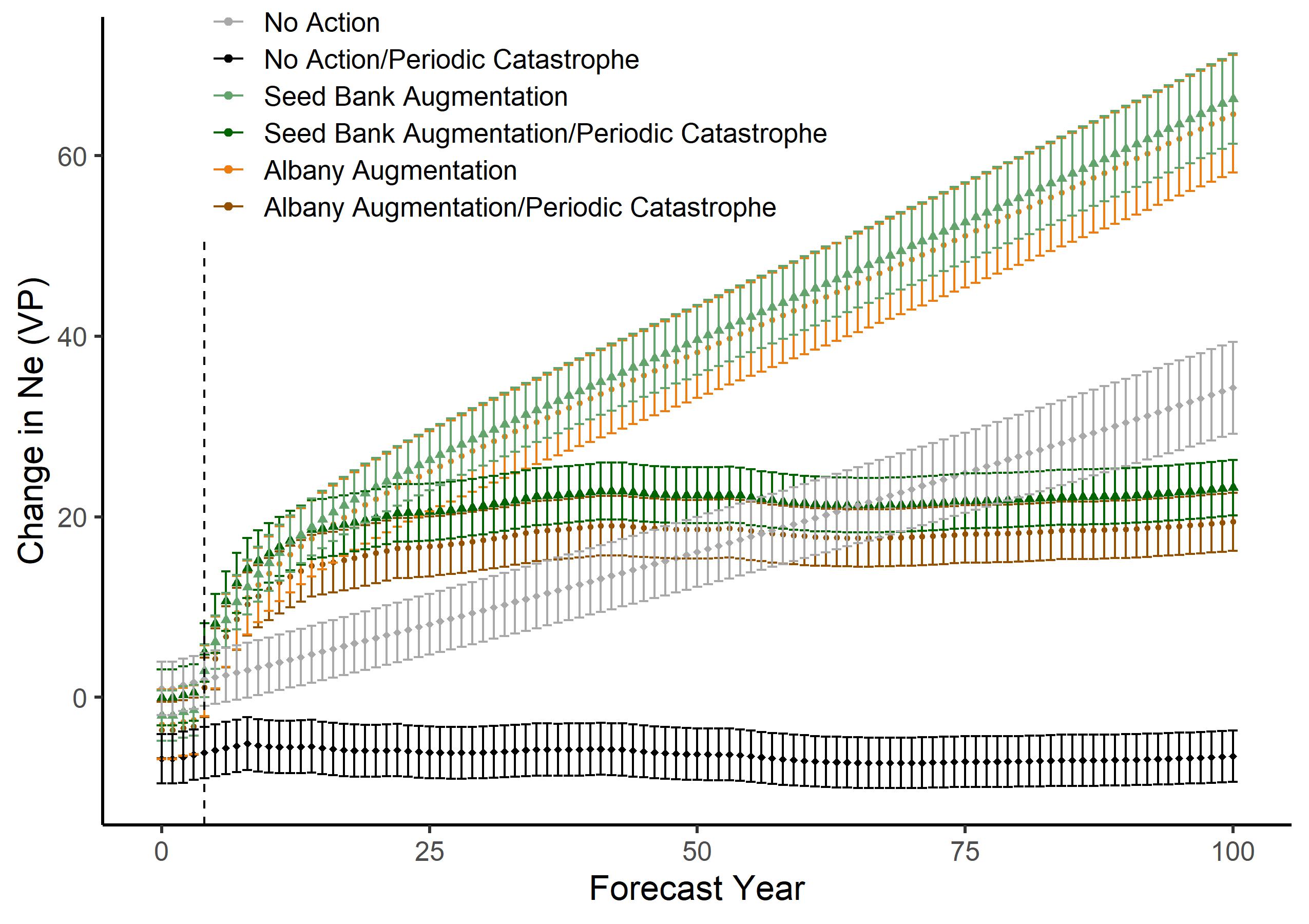 Effective population size is buffered from negative events by assisted gene flow